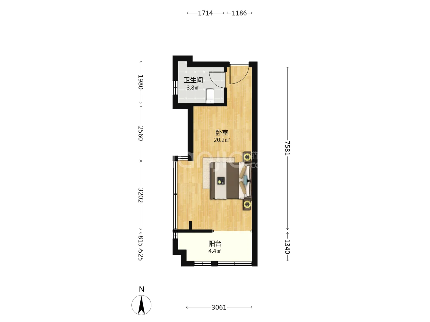 看中一个小公寓9万元
