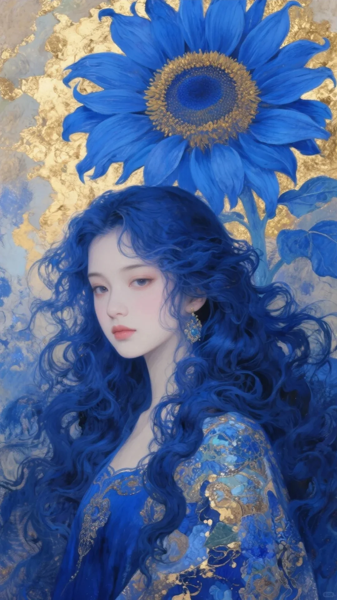 美女与向日葵