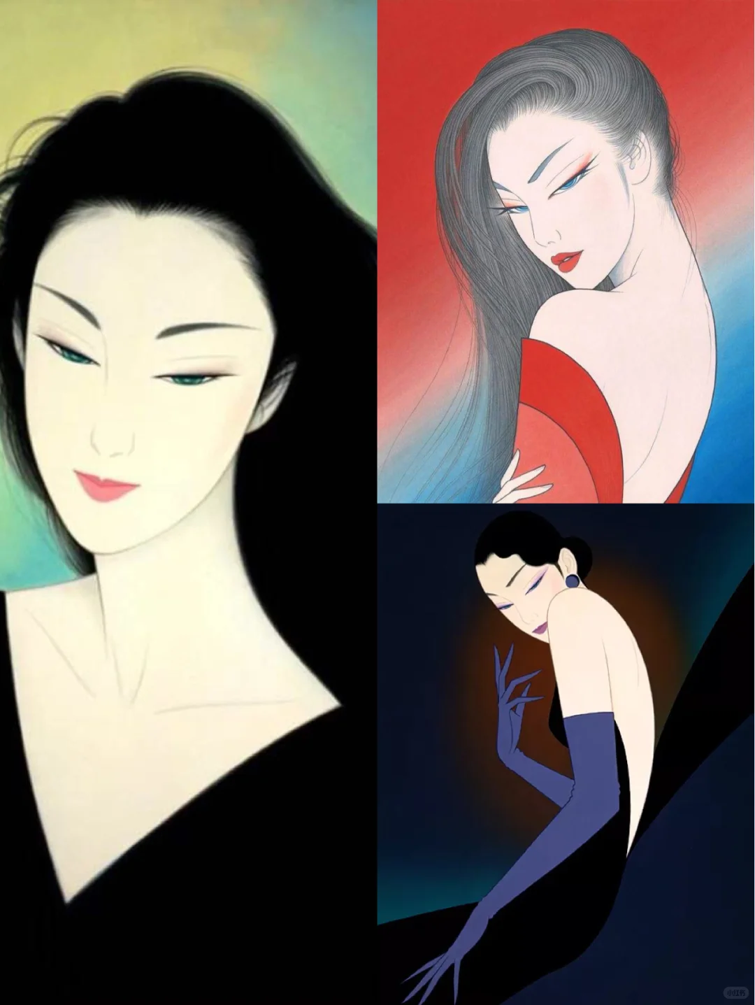 鹤田一郎｜美人画｜媚眼如丝眉似月