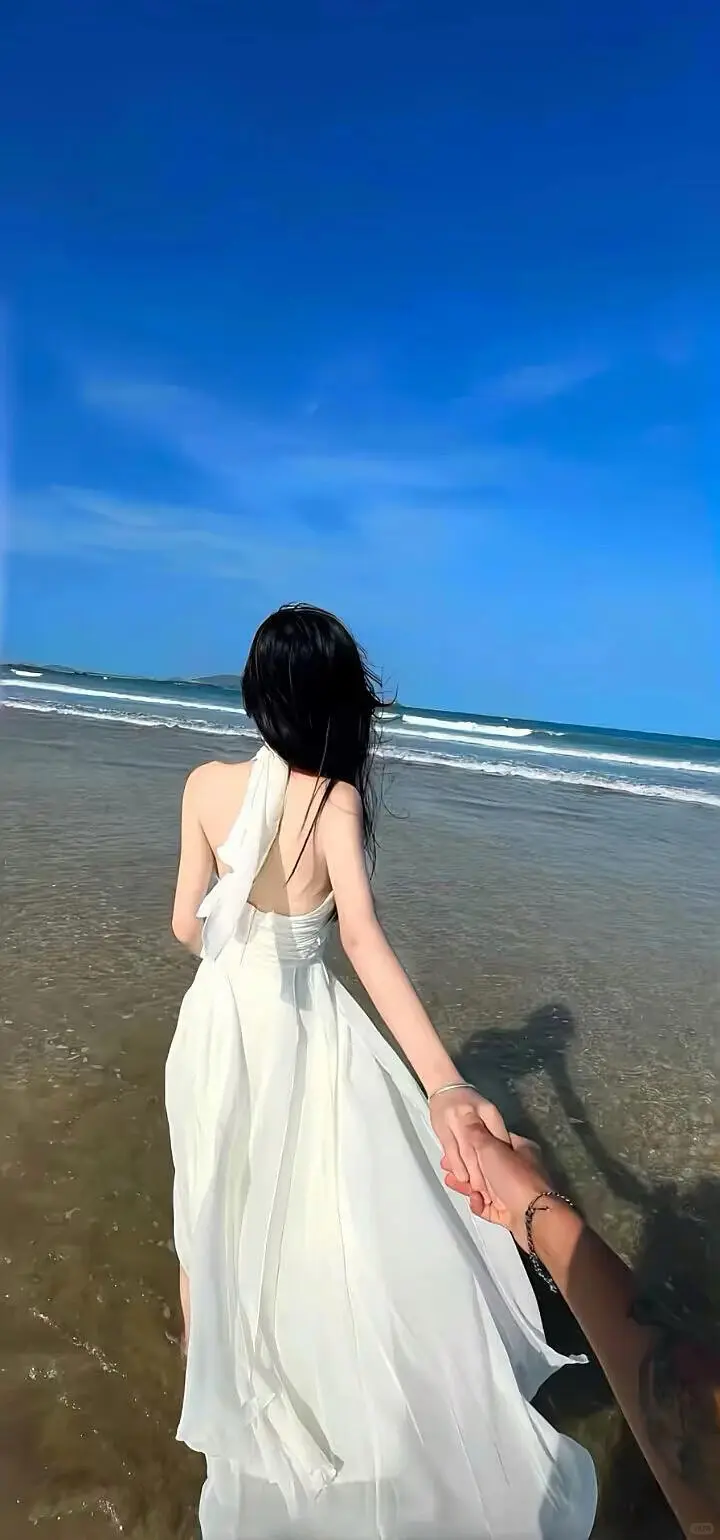 海边不露脸美女头像