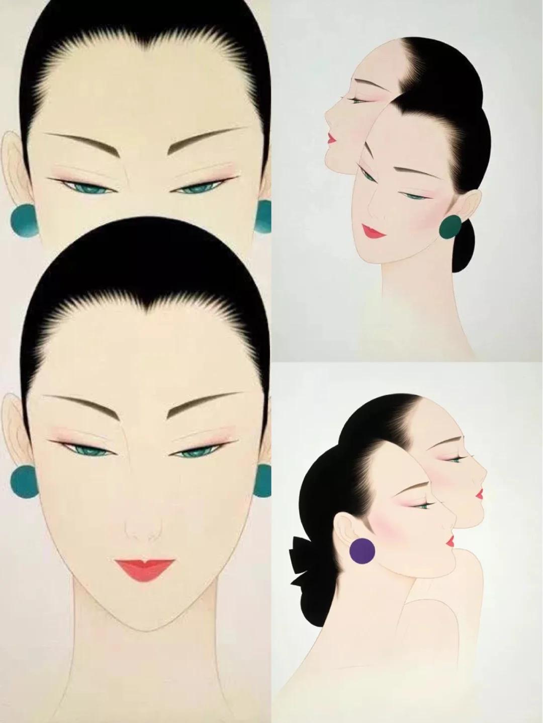 鹤田一郎｜美人画｜媚眼如丝眉似月