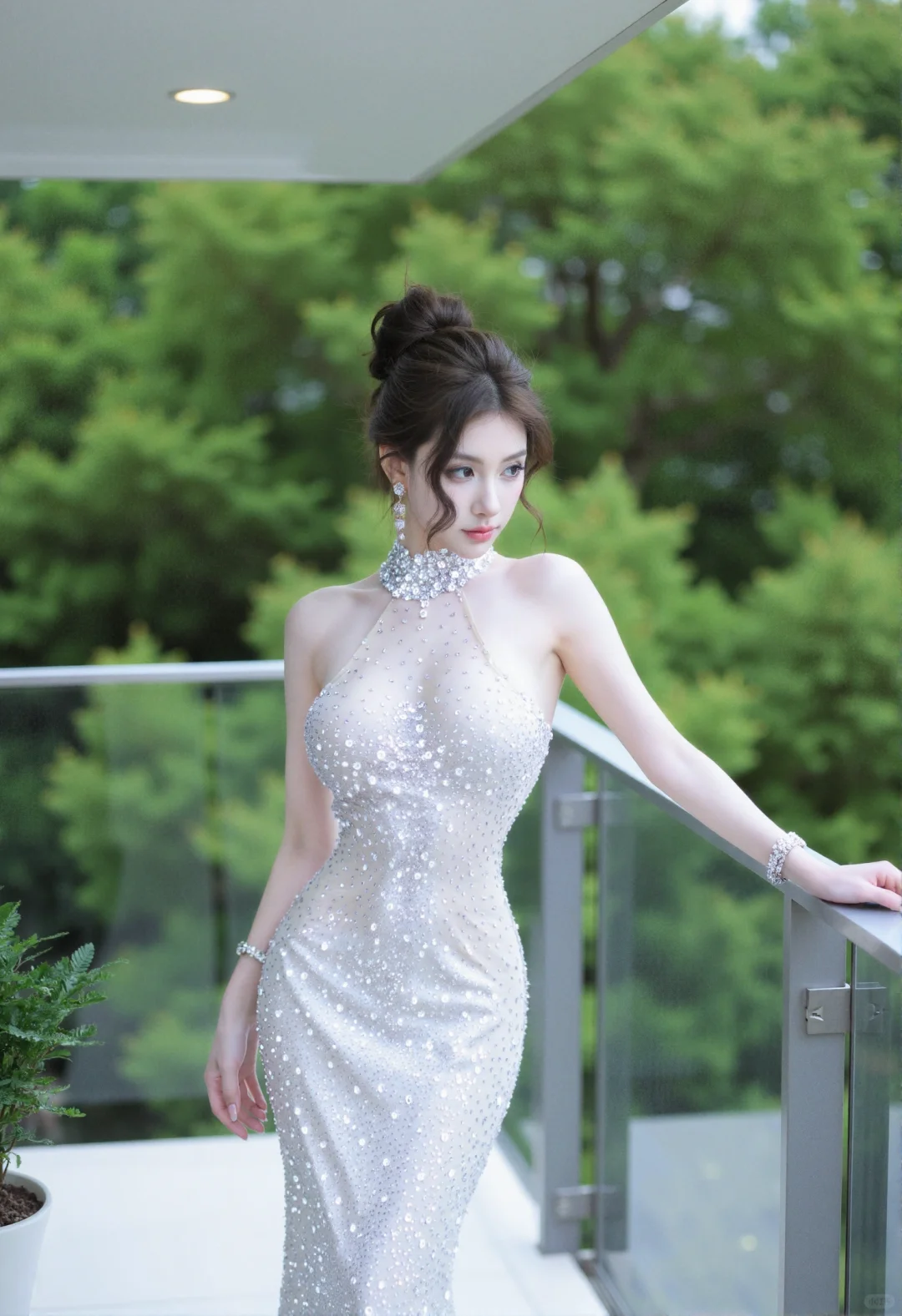 谁穿谁美系列，亮片礼服裙