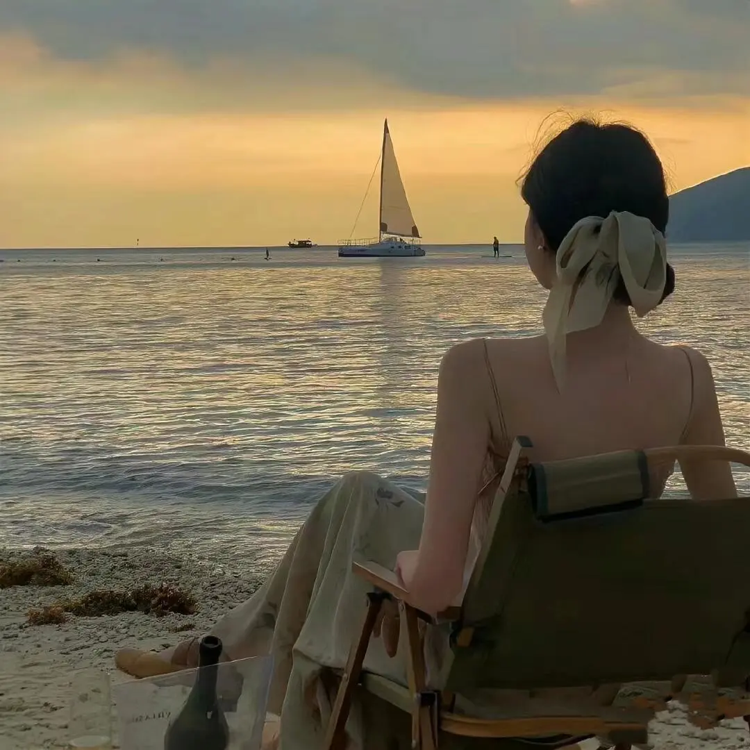 海边不露脸美女头像