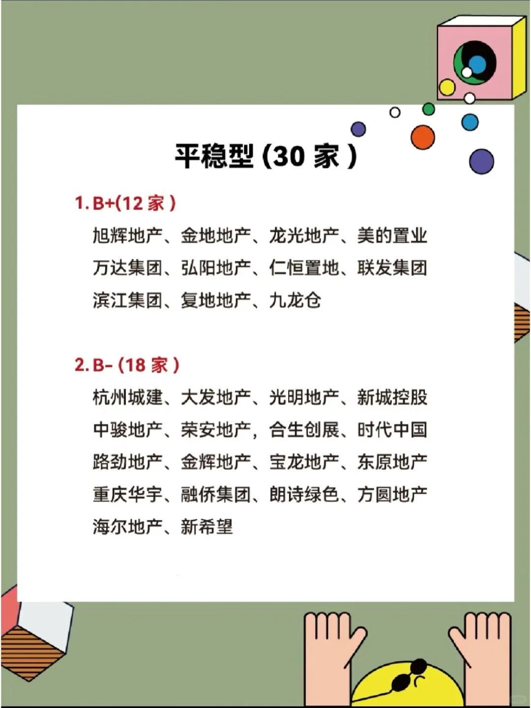买房必看！最新开发商优良中差评级
