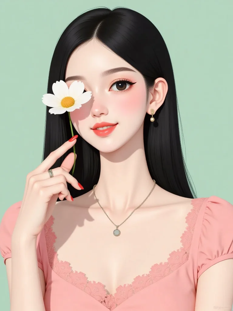 持一朵小花｜美女头像