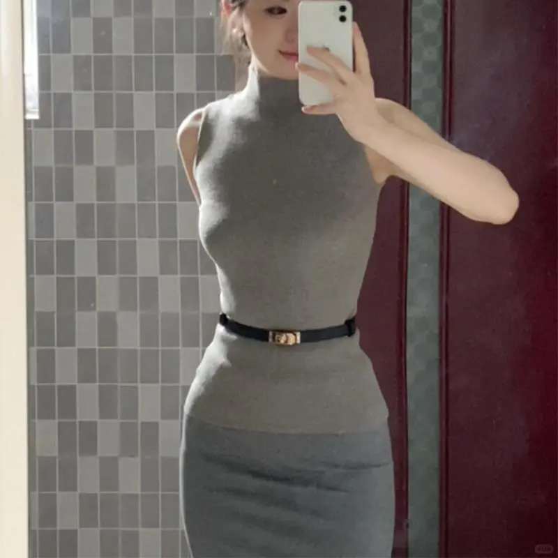 气质御姐风无袖连衣裙两件套👗