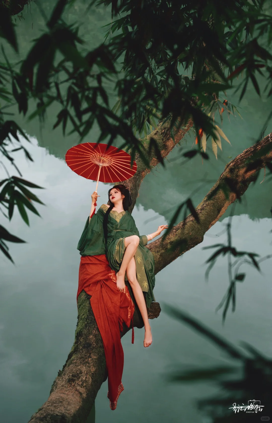 穿山公园妩媚版战国袍汉服写真｜桂林旅拍