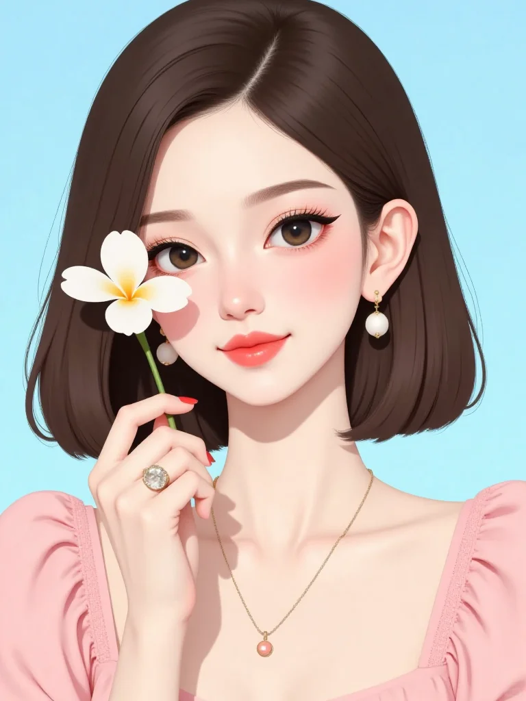 持一朵小花｜美女头像