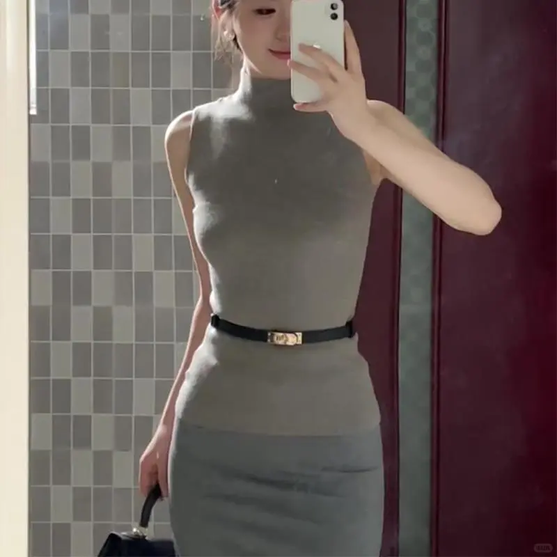 气质御姐风无袖连衣裙两件套👗