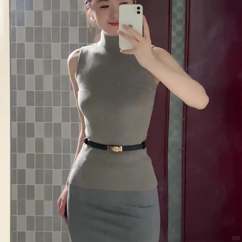 气质御姐风无袖连衣裙两件套👗