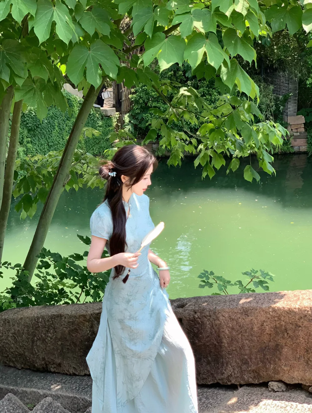 🌿 天青旅梦！新中式长裙出片王~