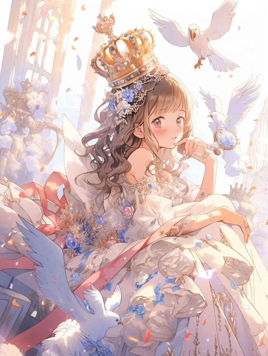 我的公主殿下 | 可爱女生头像壁纸插画素材