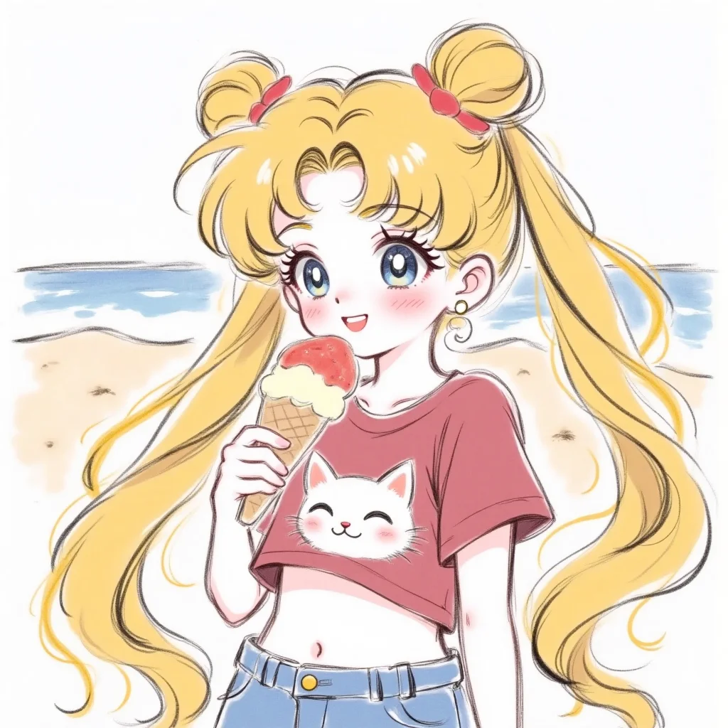 ⭐美少女战士头像｜夏日海滩冰淇淋~