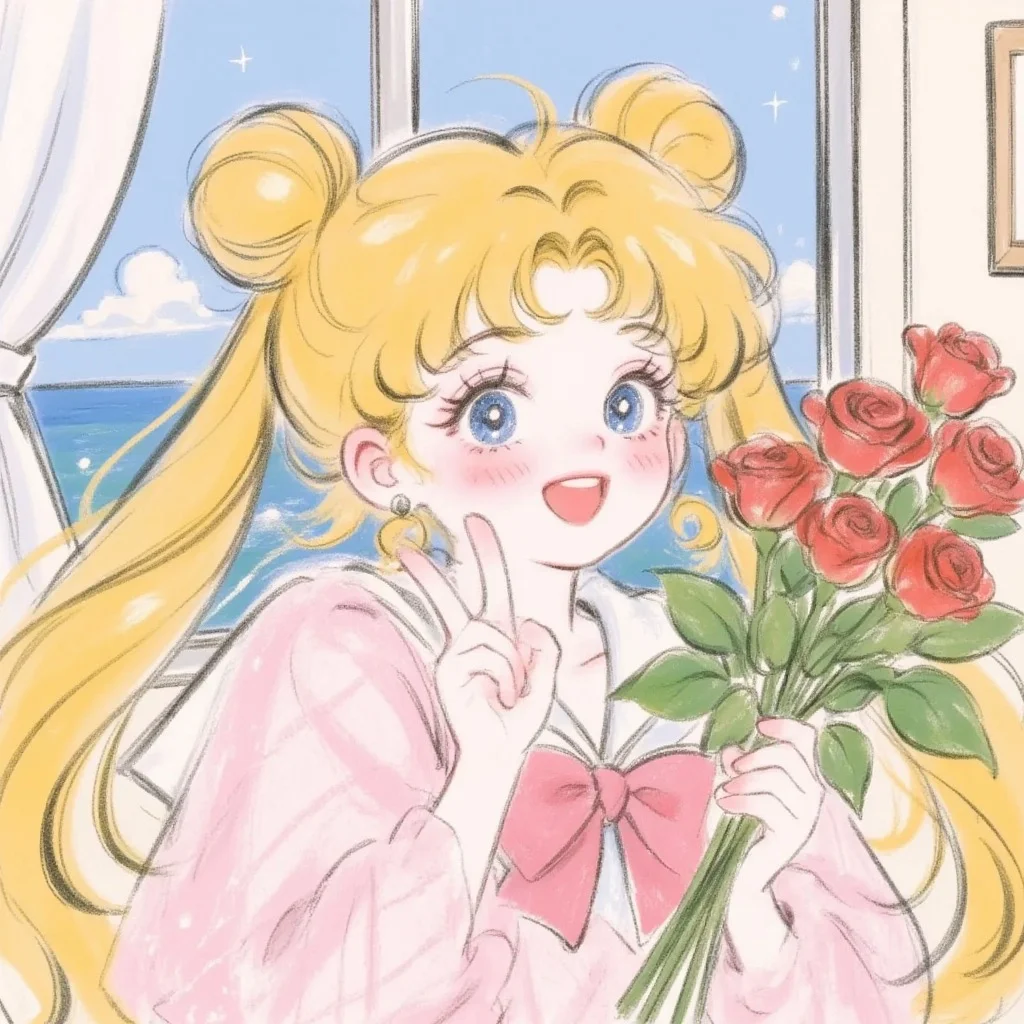一束花的浪漫永不过时｜美少女头像
