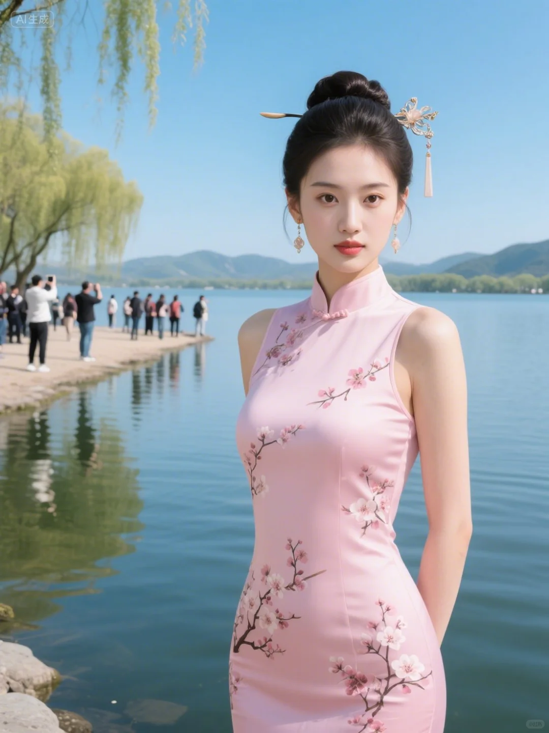 西湖边偶遇旗袍美人💐 美到失语！