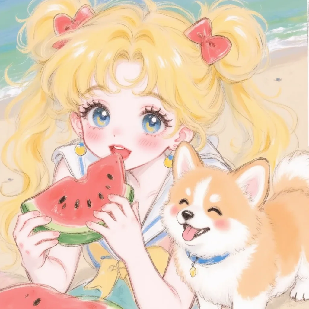 ⭐女生头像｜夏天来了一起吃西瓜吧~