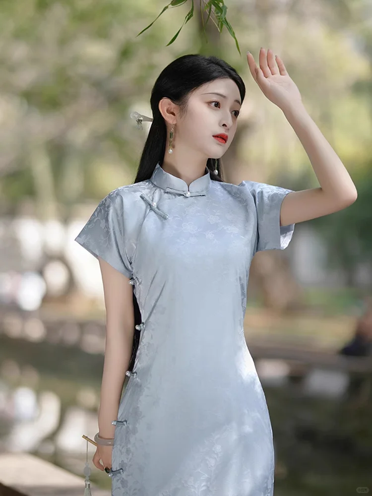 💎 浅蓝小个子旗袍｜夏日初恋感暴击！