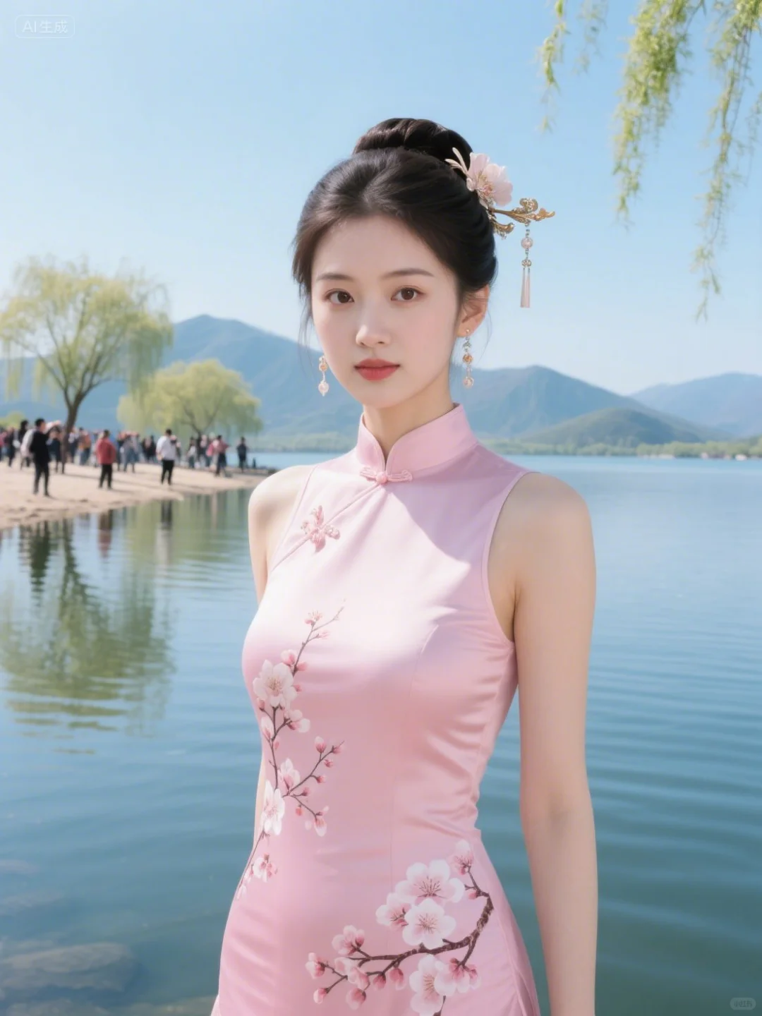 西湖边偶遇旗袍美人💐 美到失语！