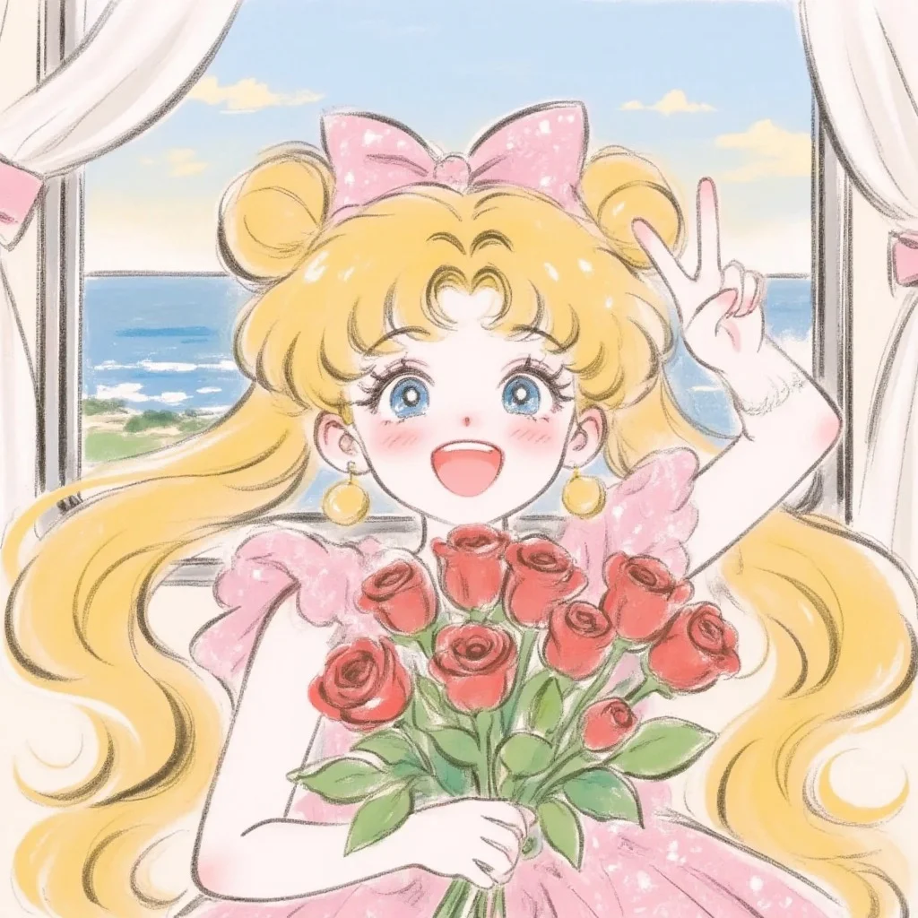 一束花的浪漫永不过时｜美少女头像