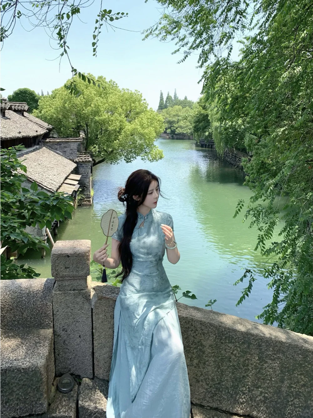 🌿 天青旅梦！新中式长裙出片王~