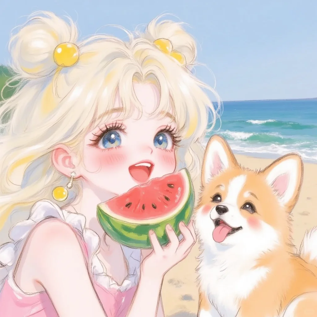 ⭐女生头像｜夏天来了一起吃西瓜吧~