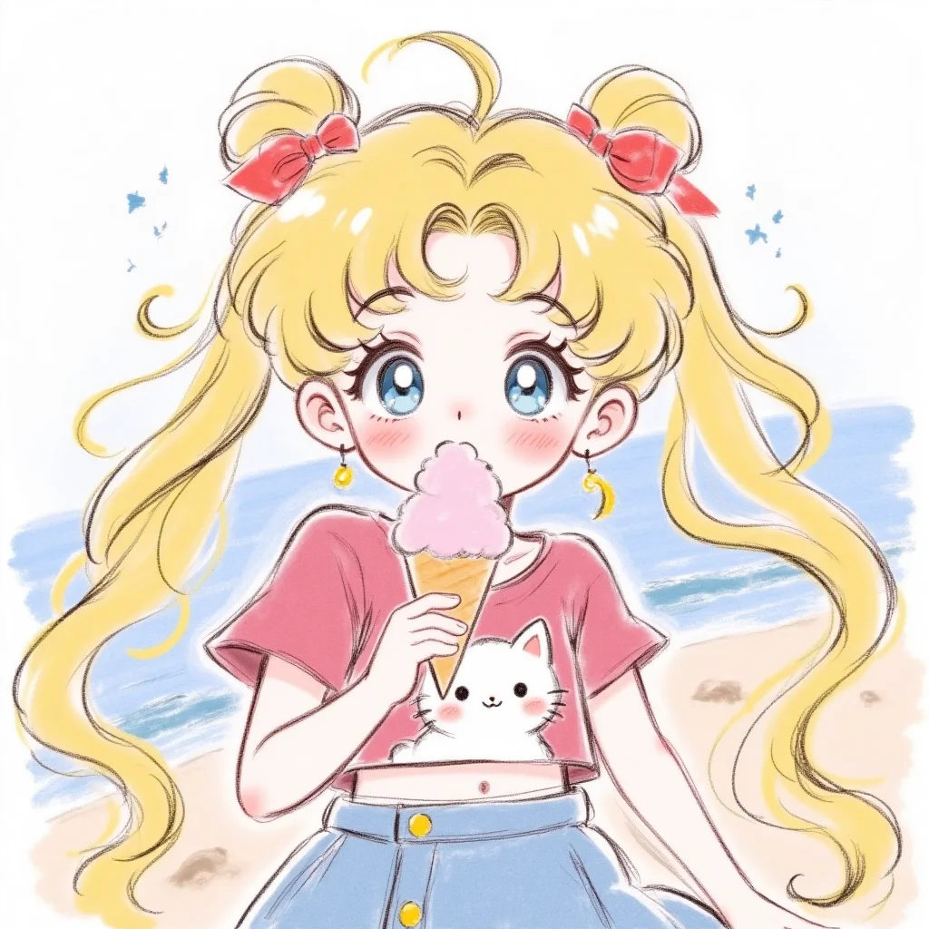 ⭐美少女战士头像｜夏日海滩冰淇淋~