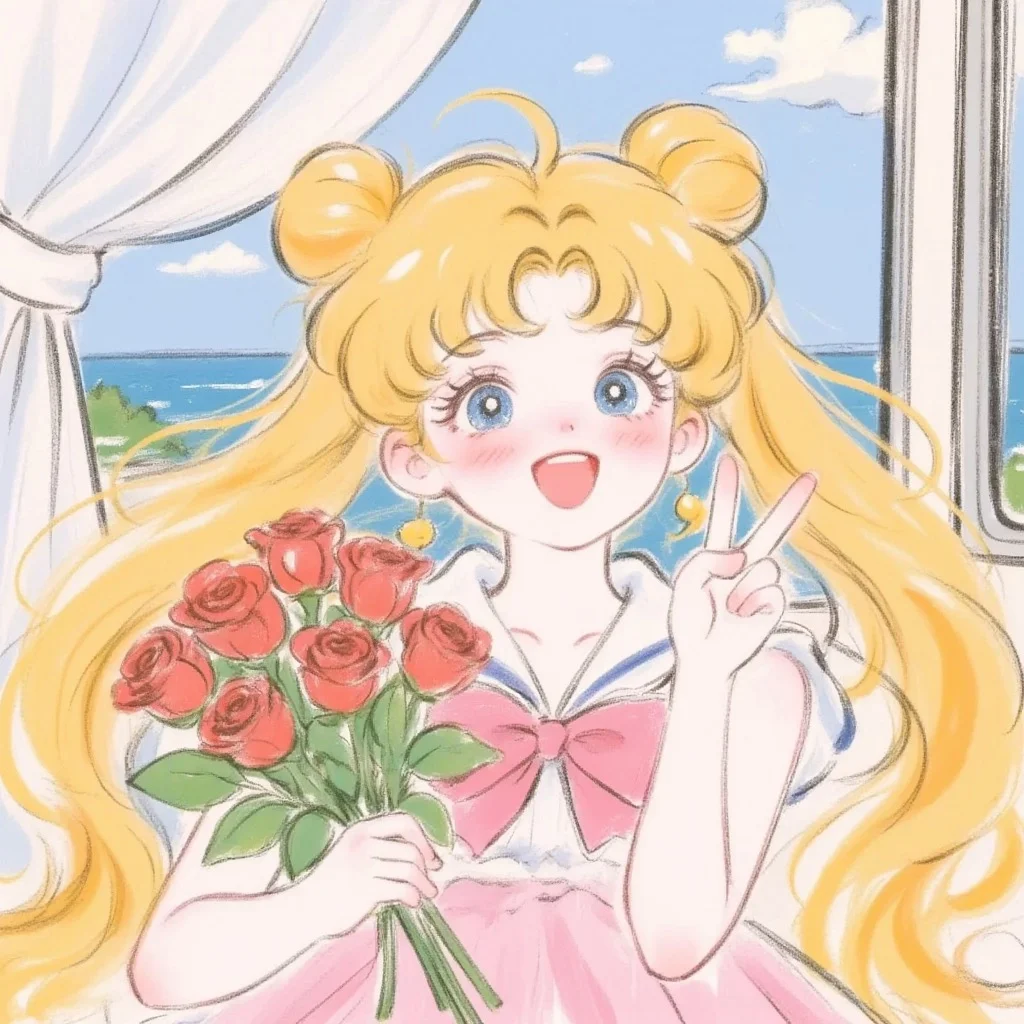 一束花的浪漫永不过时｜美少女头像