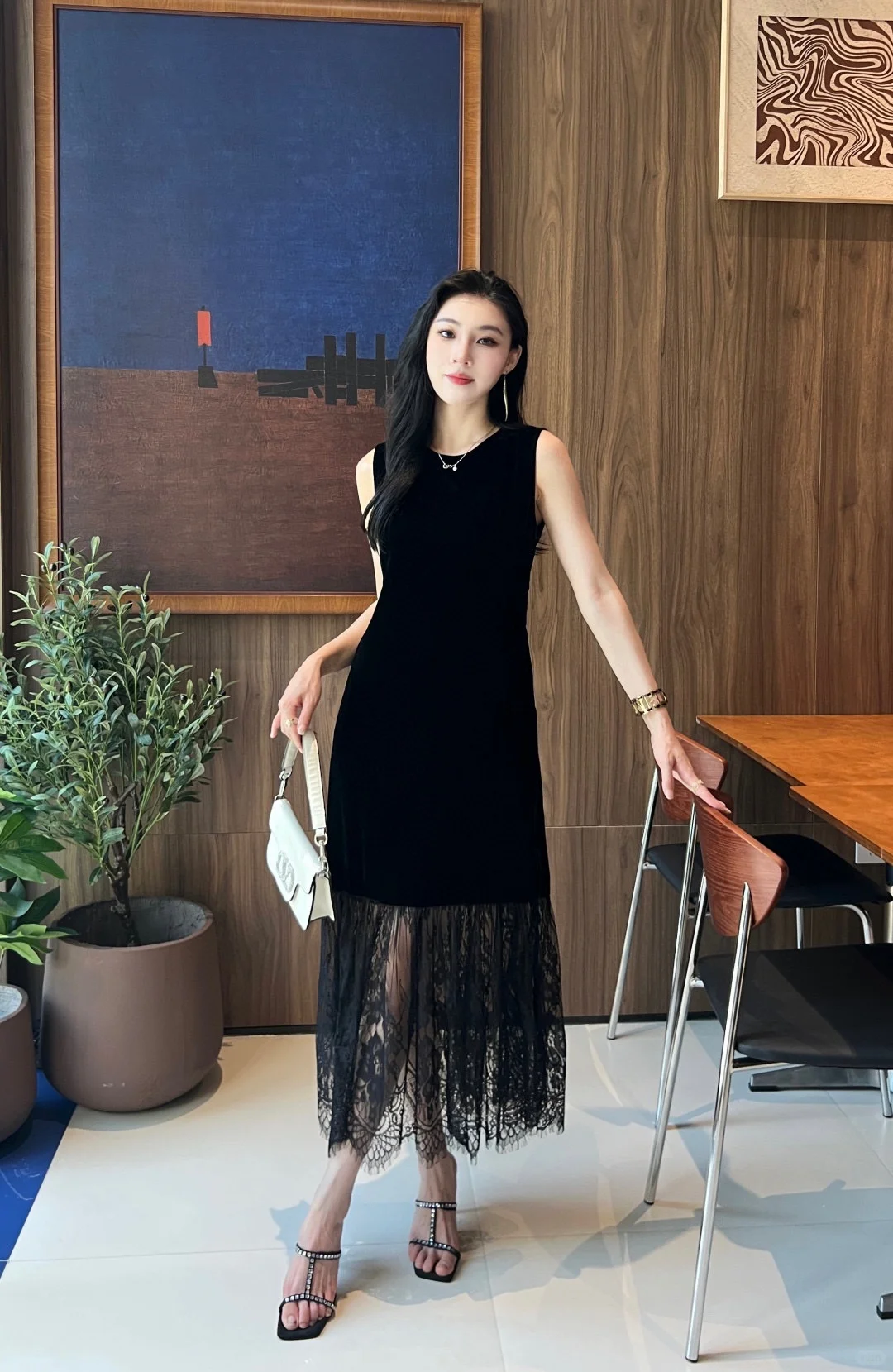 👗拼蕾丝丝绒，女神范十足