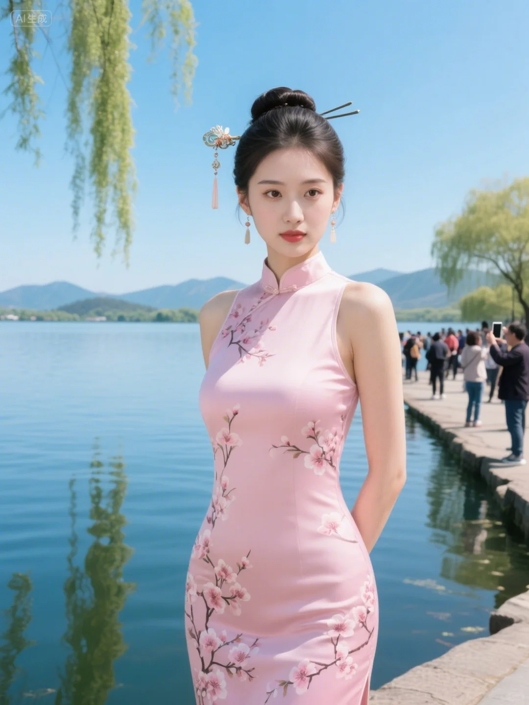 西湖边偶遇旗袍美人💐 美到失语！