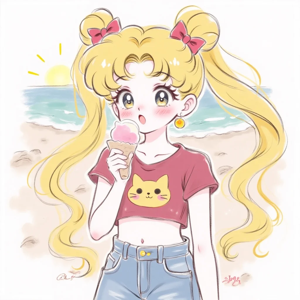 ⭐美少女战士头像｜夏日海滩冰淇淋~