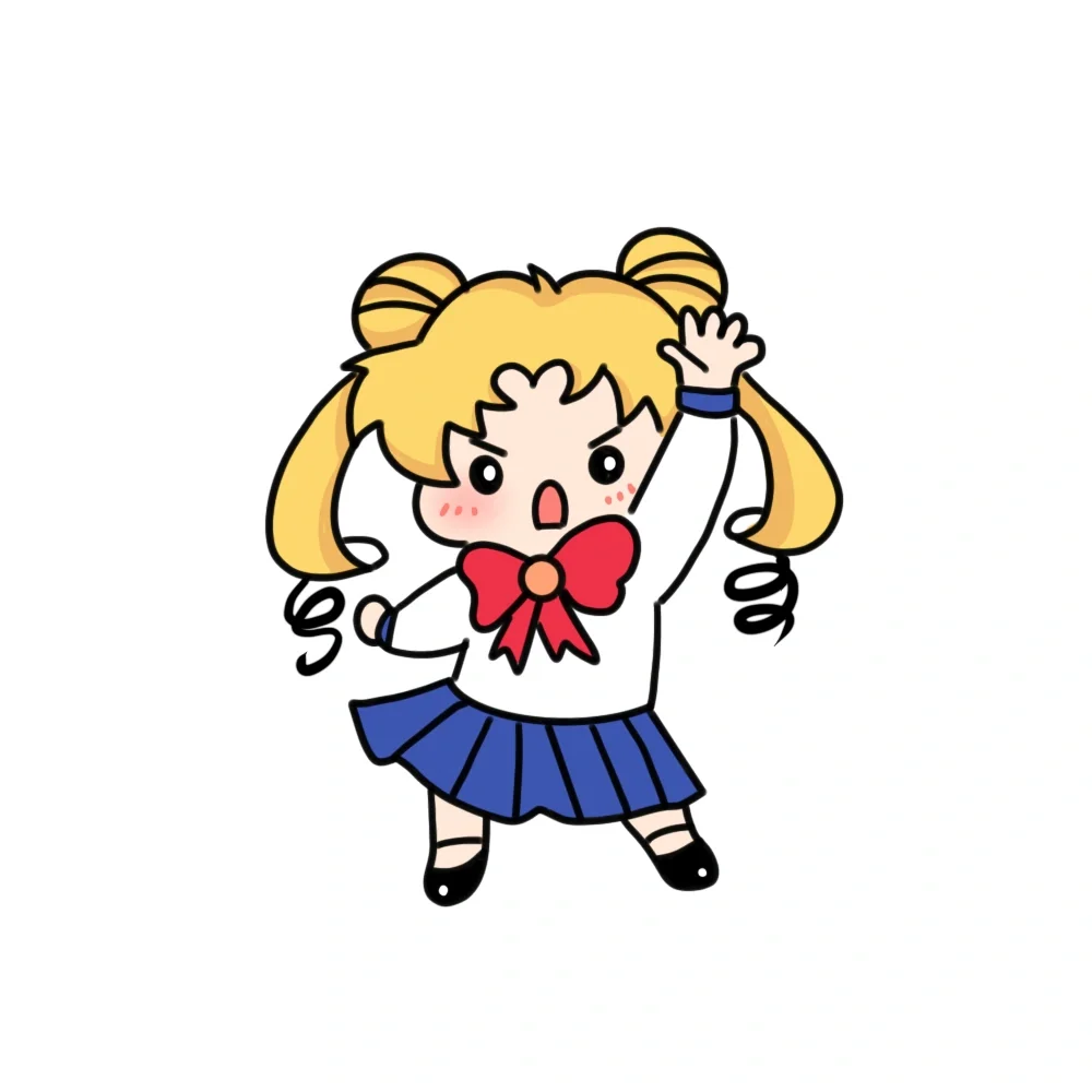 ᥬ🌝᭄美少女战士｜简笔画（附线稿）