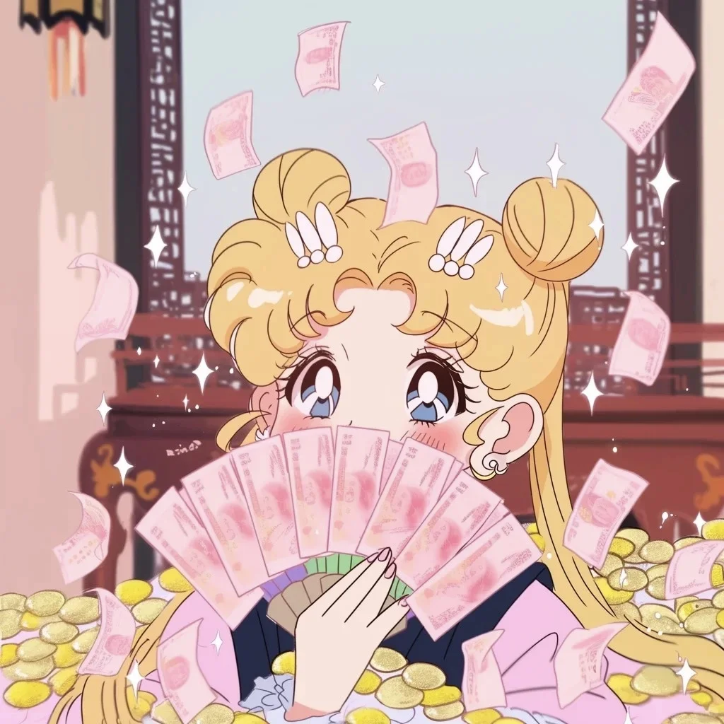 美少女暴富头像朋友圈背景图分享