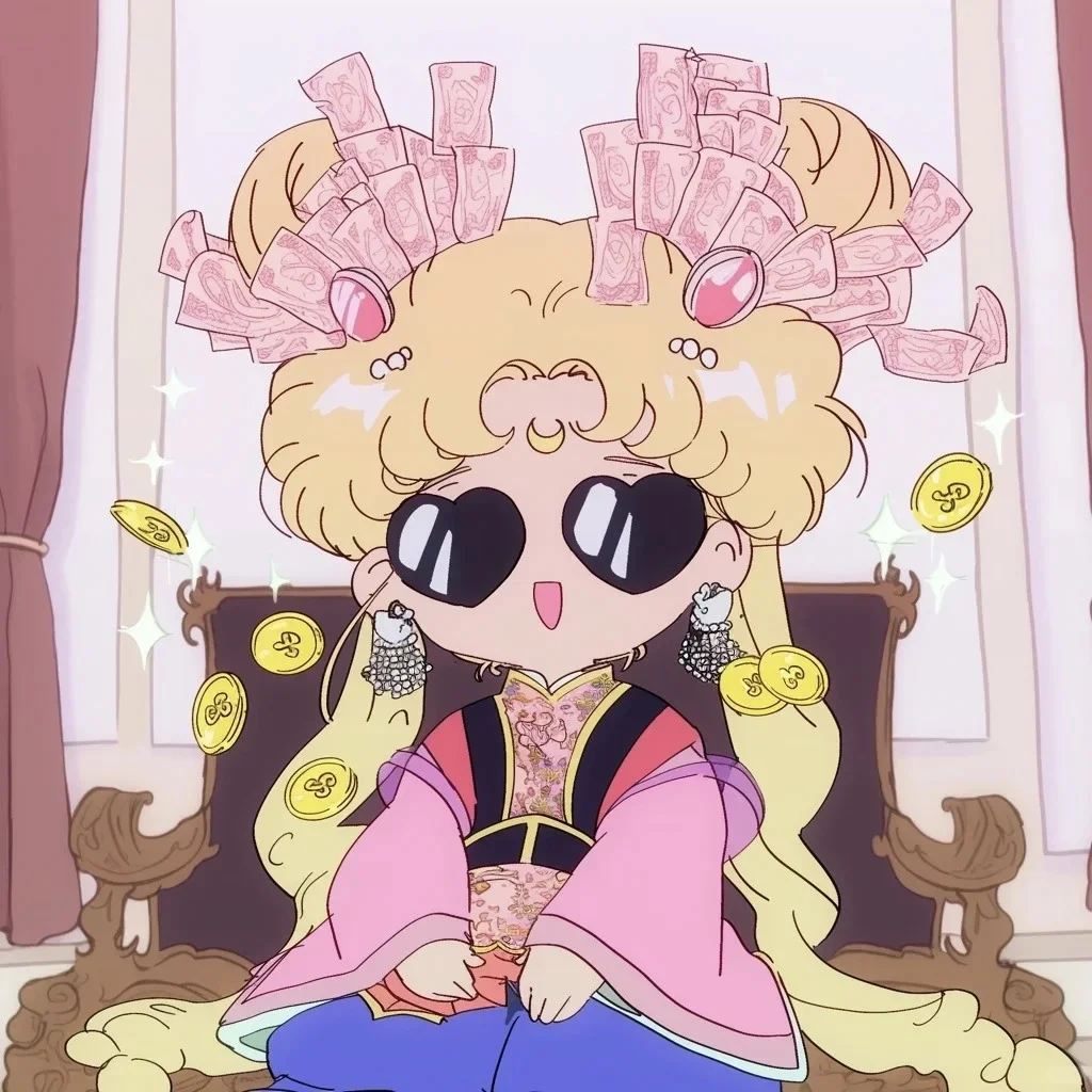 美少女暴富头像朋友圈背景图分享