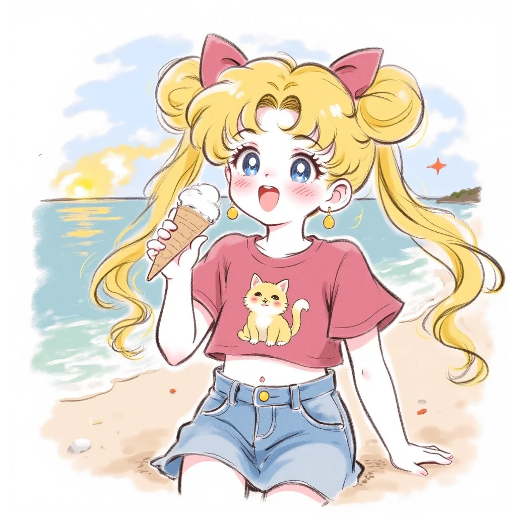 ⭐美少女战士头像｜夏日海滩冰淇淋~