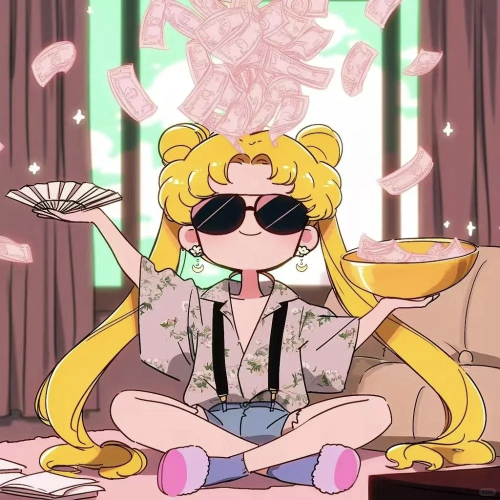 美少女暴富头像朋友圈背景图分享