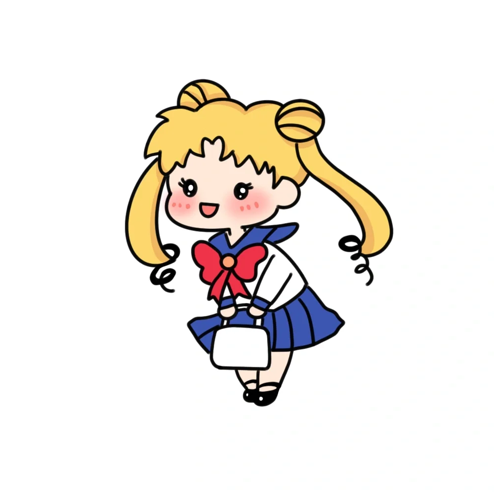 ᥬ🌝᭄美少女战士｜简笔画（附线稿）