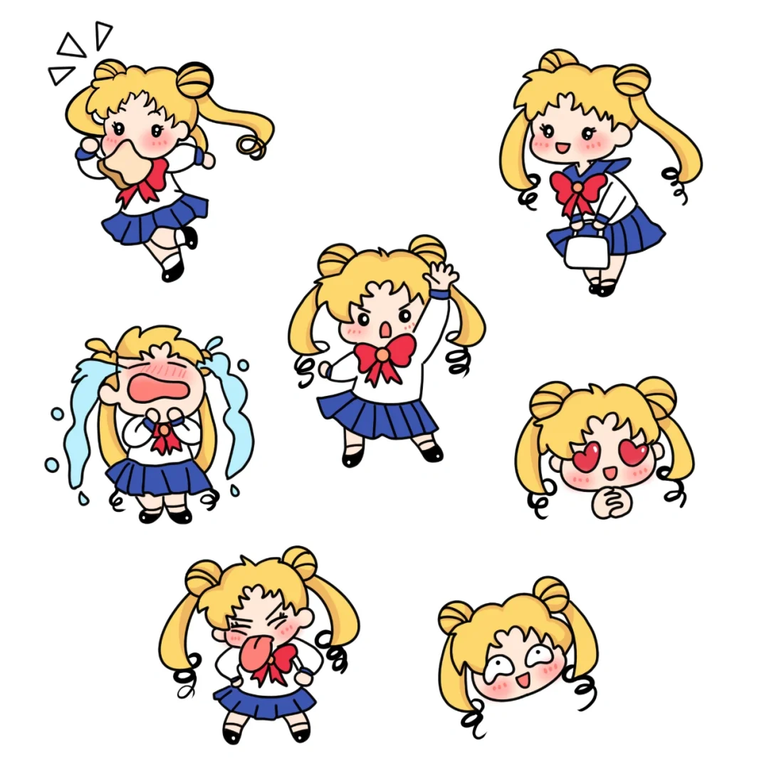 ᥬ🌝᭄美少女战士｜简笔画（附线稿）