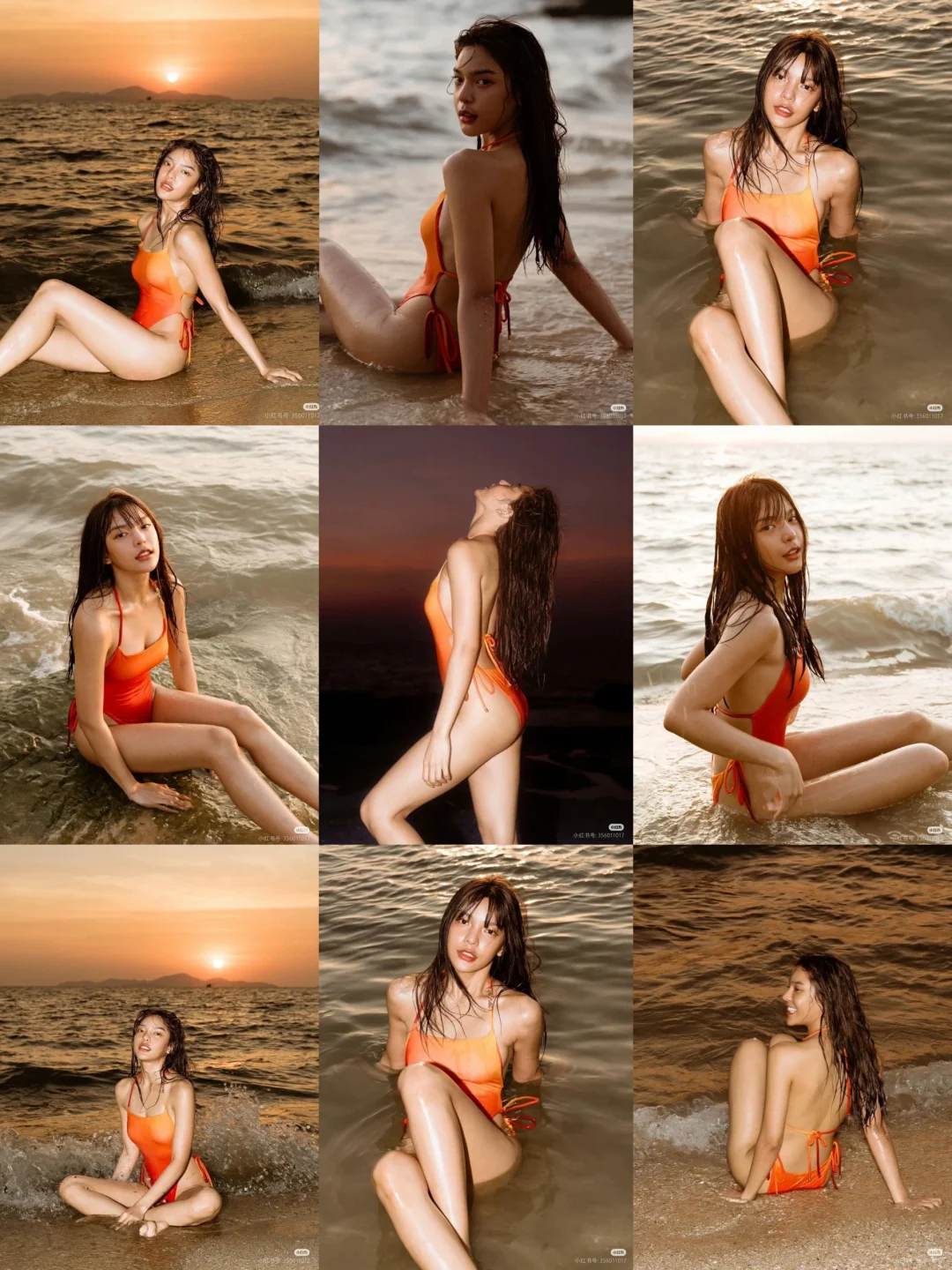 海边超全拍照姿势（日落比基尼版）