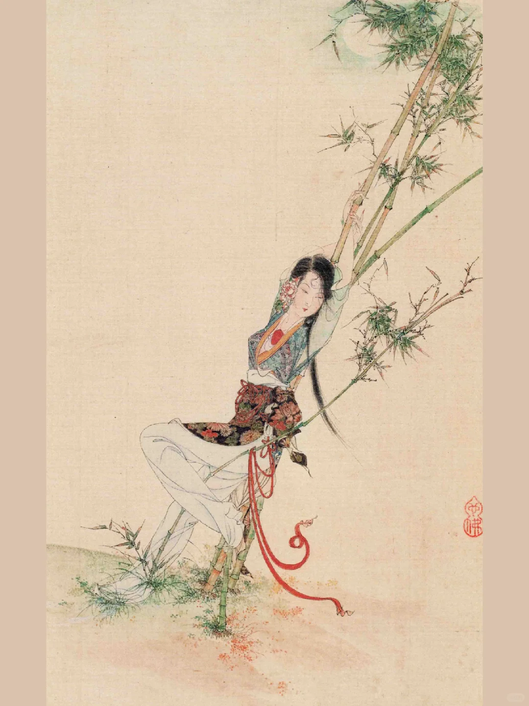 春痕不老，胡也佛仕女图赏