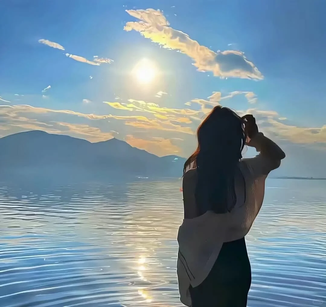 好看的蓝色系女生头像