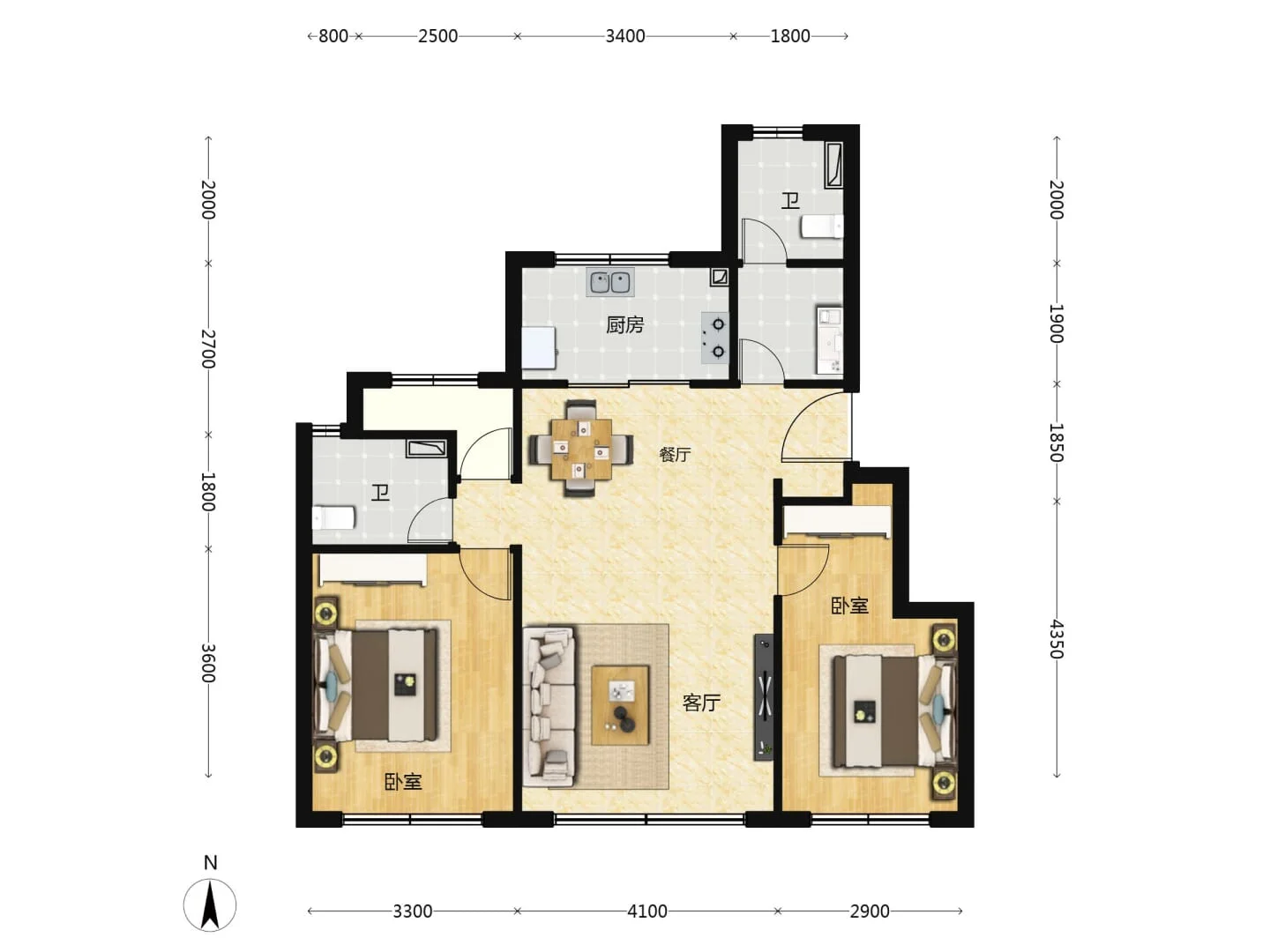 天津南大旁洋房🏡89平➕10平三居🌸150W