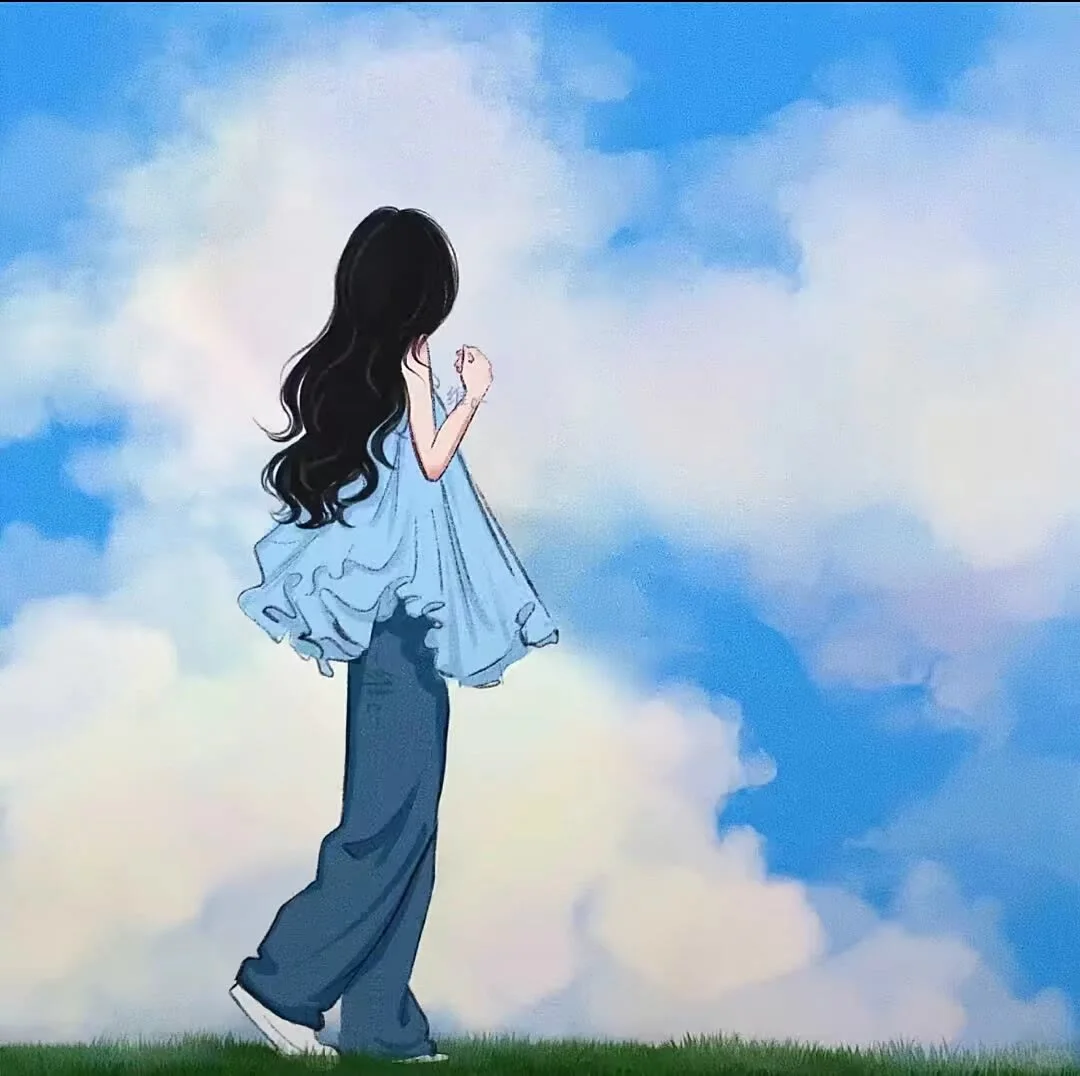 好看的蓝色系女生头像