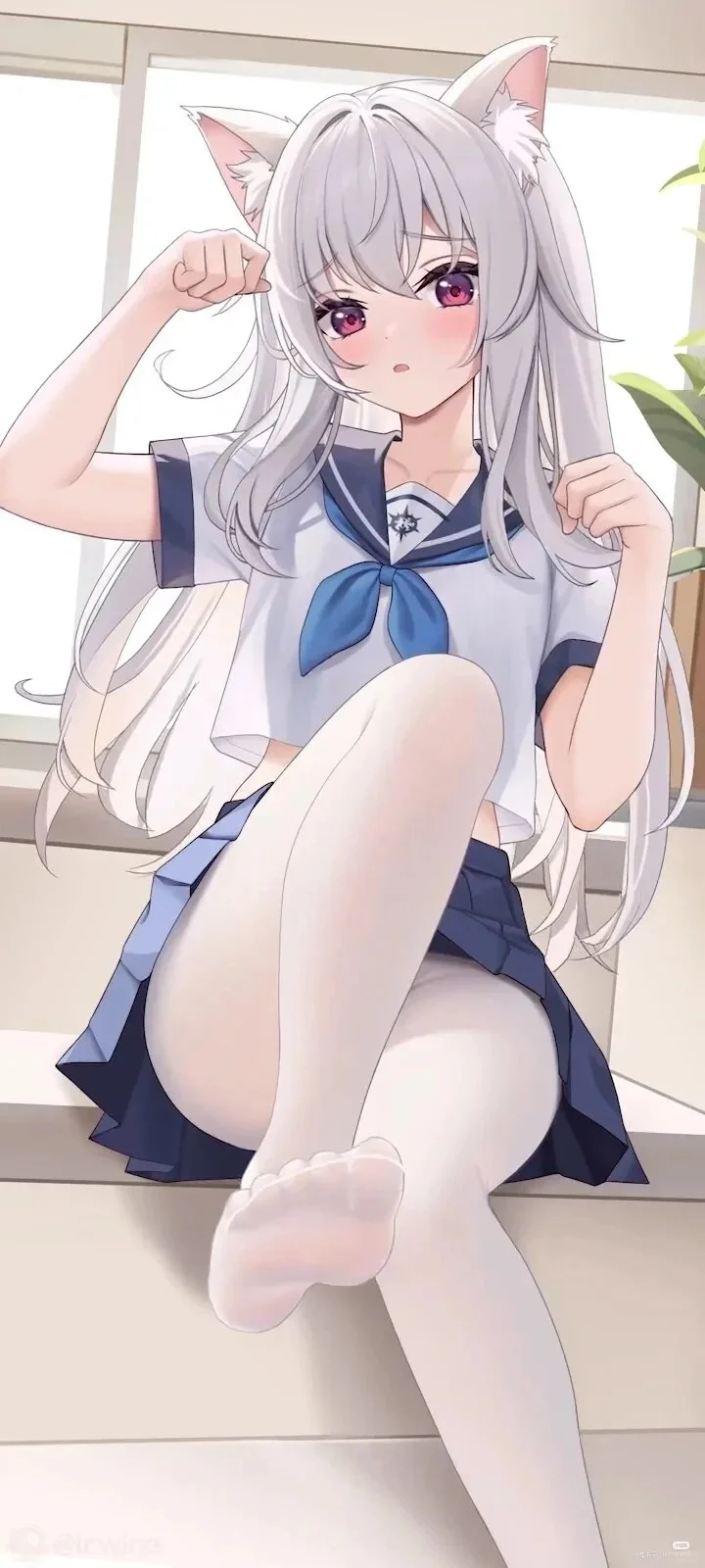 白丝玉足
