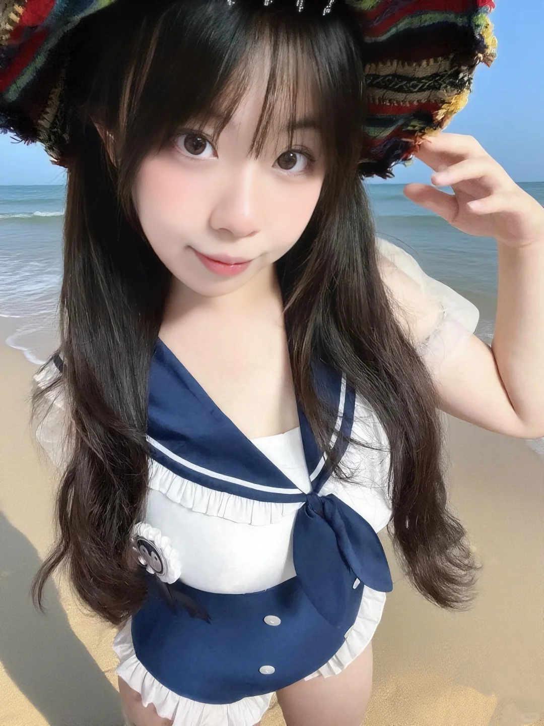 当光着脚踩在沙滩上时