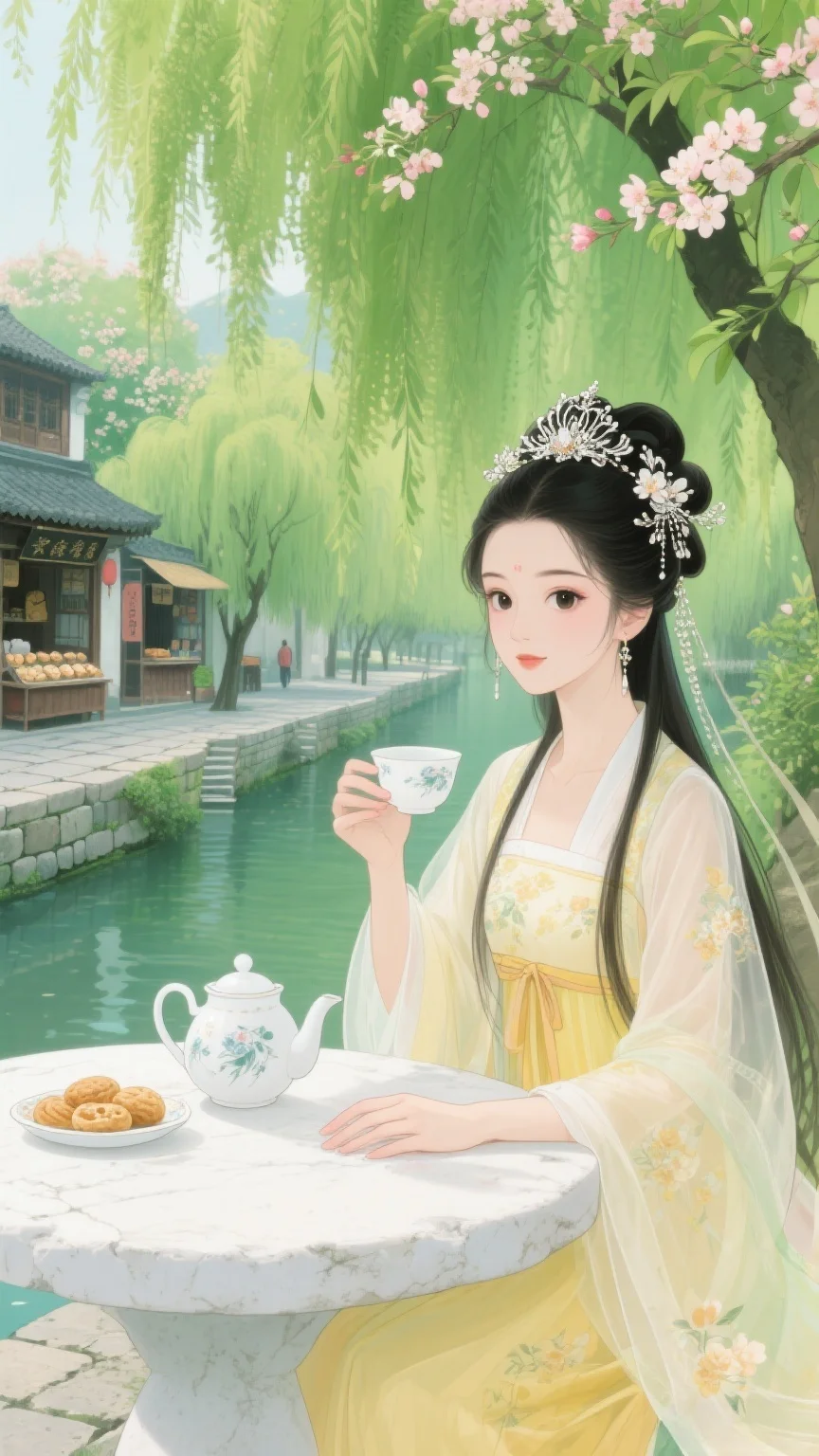 古韵悠时：古风美女的惬意闲情