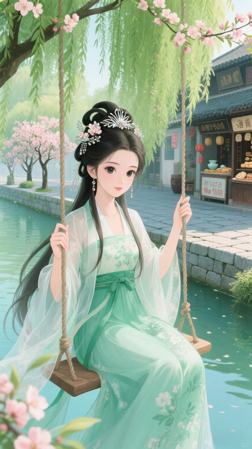 古韵悠时：古风美女的惬意闲情