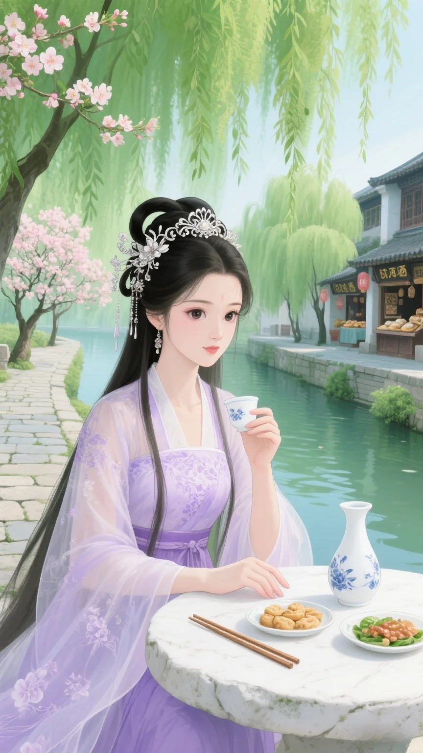 古韵悠时：古风美女的惬意闲情