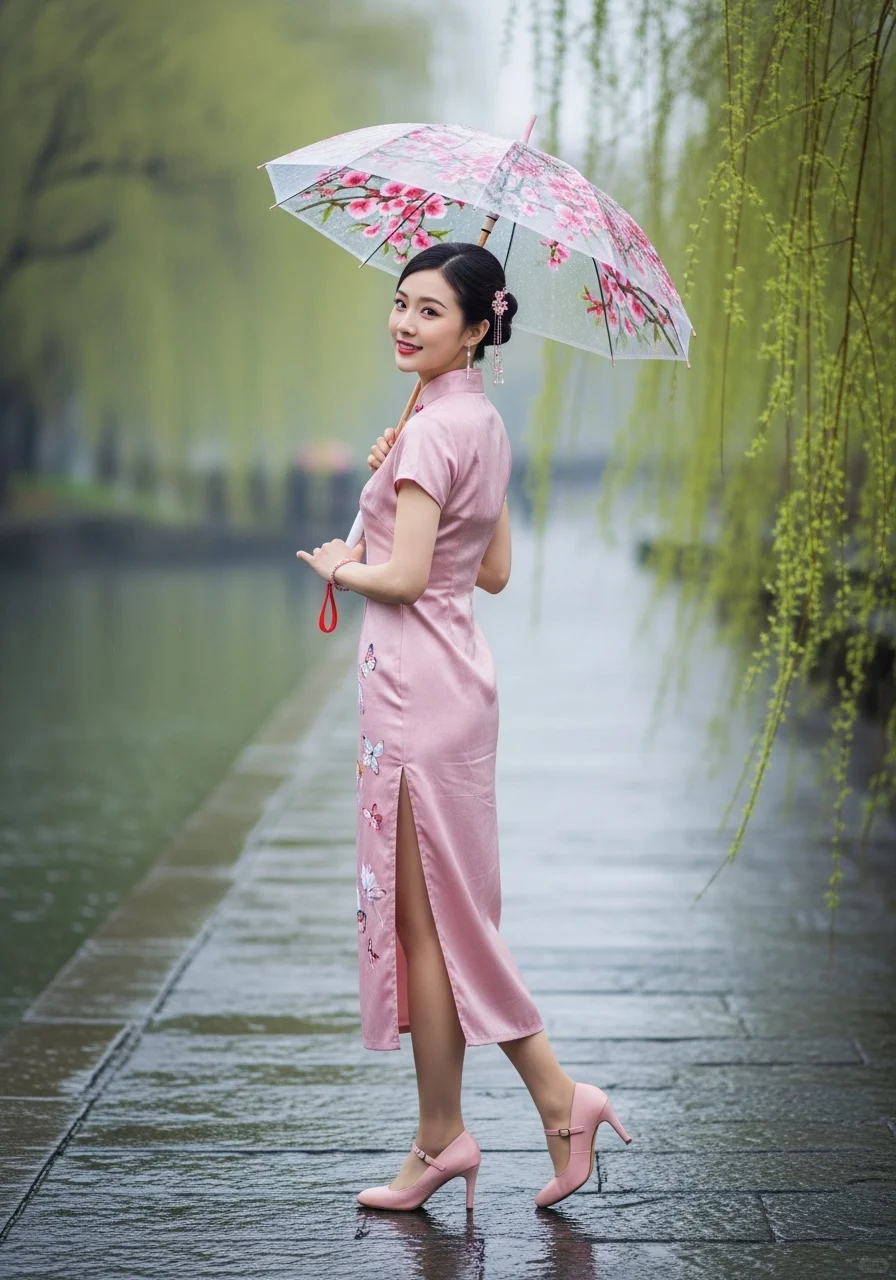 四季里的旗袍美人——春