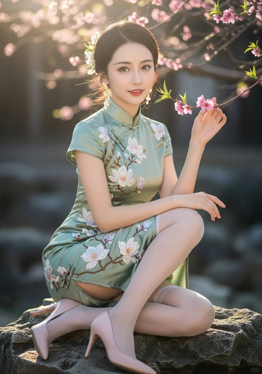 四季里的旗袍美人——春