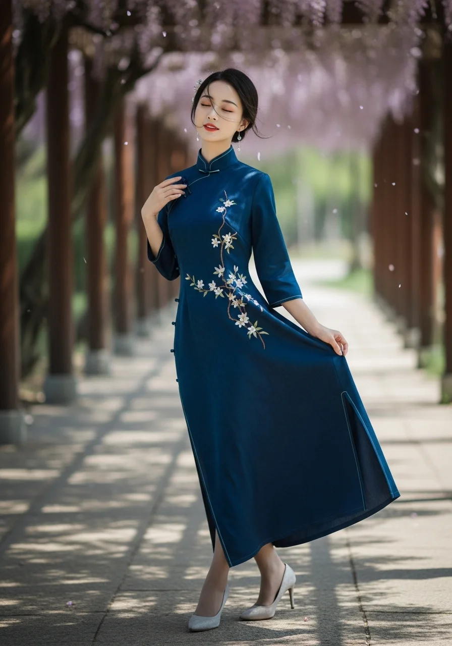 四季里的旗袍美人——春